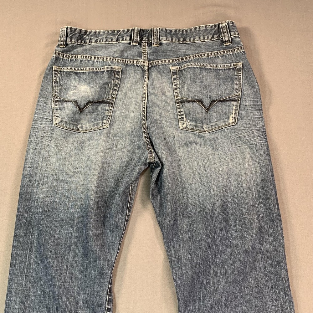 Guess Jeans Laredo Jeans Mens 38x33 Blue Relaxed Bootcut Denim Distressed Cowboy